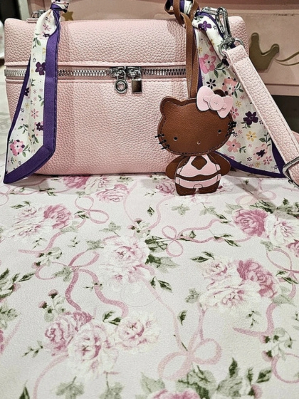 Custom Floral Pink Shoulder Bag